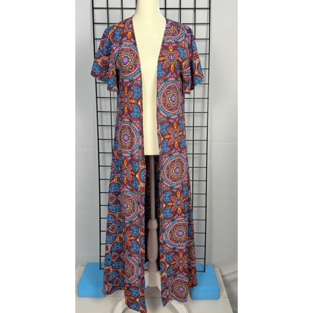 Judith March Duster Cardigan Womens Medium Multicolor Mandala Boho Kaleidescope